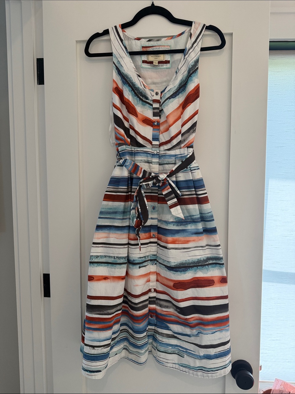 Moulinette Soeurs sleeveless dress with abstract pattern, size 4